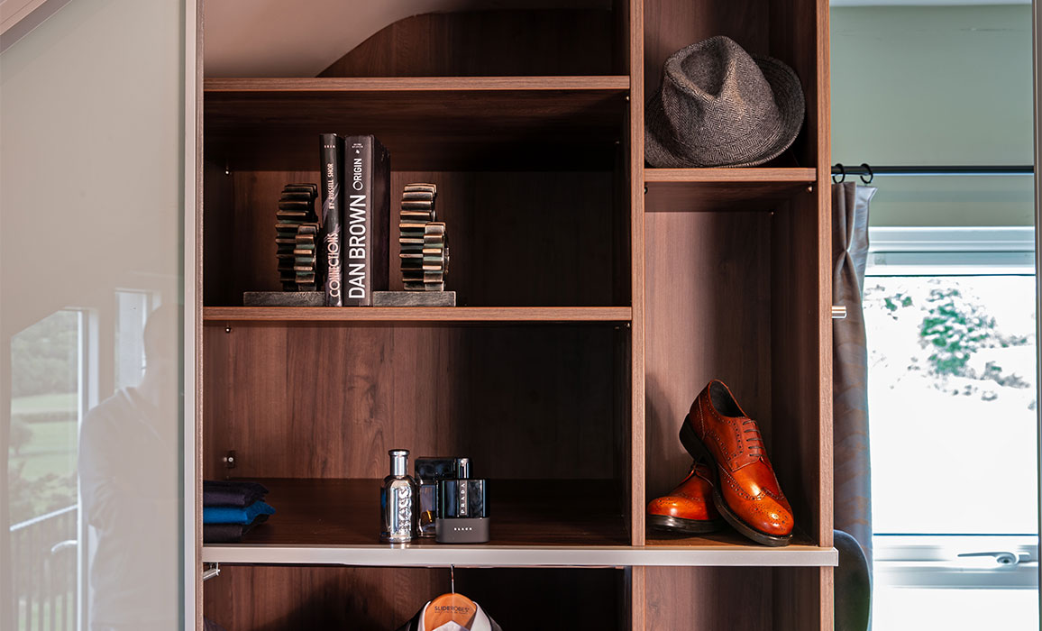 fitted wardrobe angled ceiling