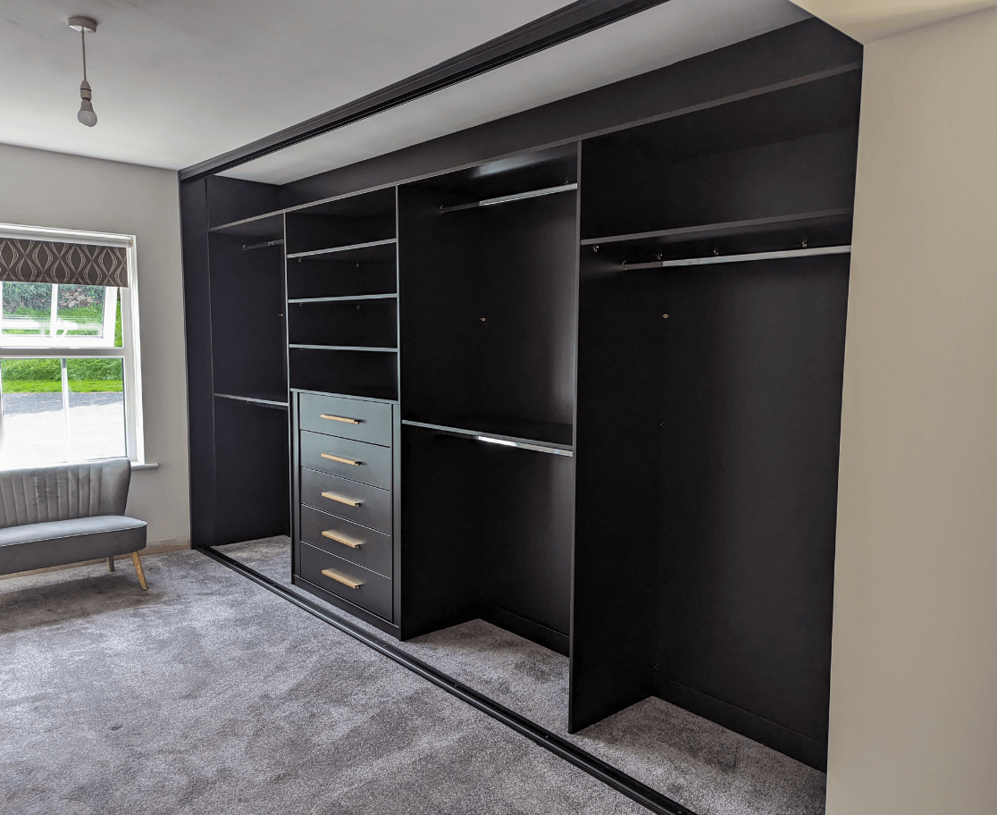 Black Frame Sliding Wardrobe 2