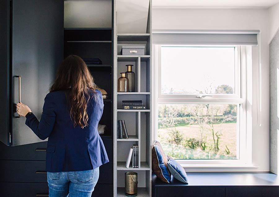 customer opening bifold door