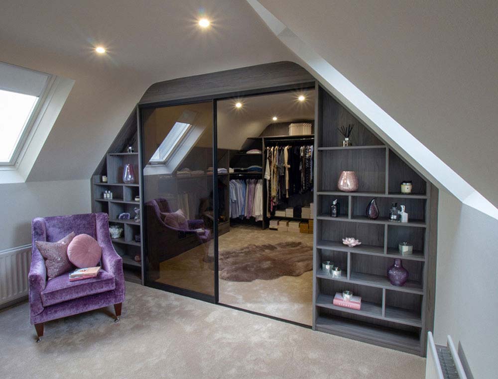 walk in wardrobe woodgrain wardrobe