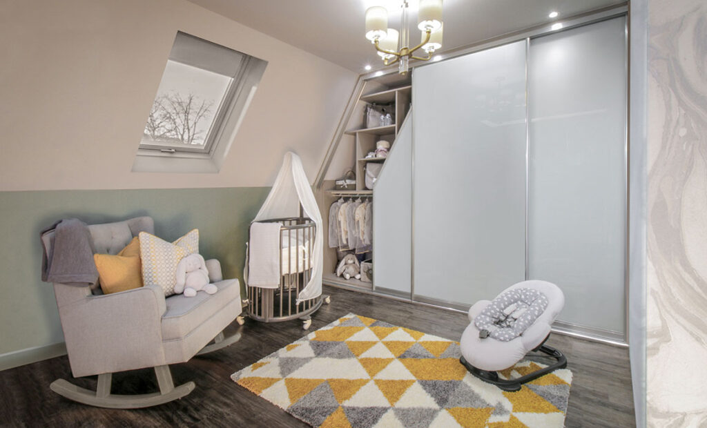 baby room angled sliding wardrobe